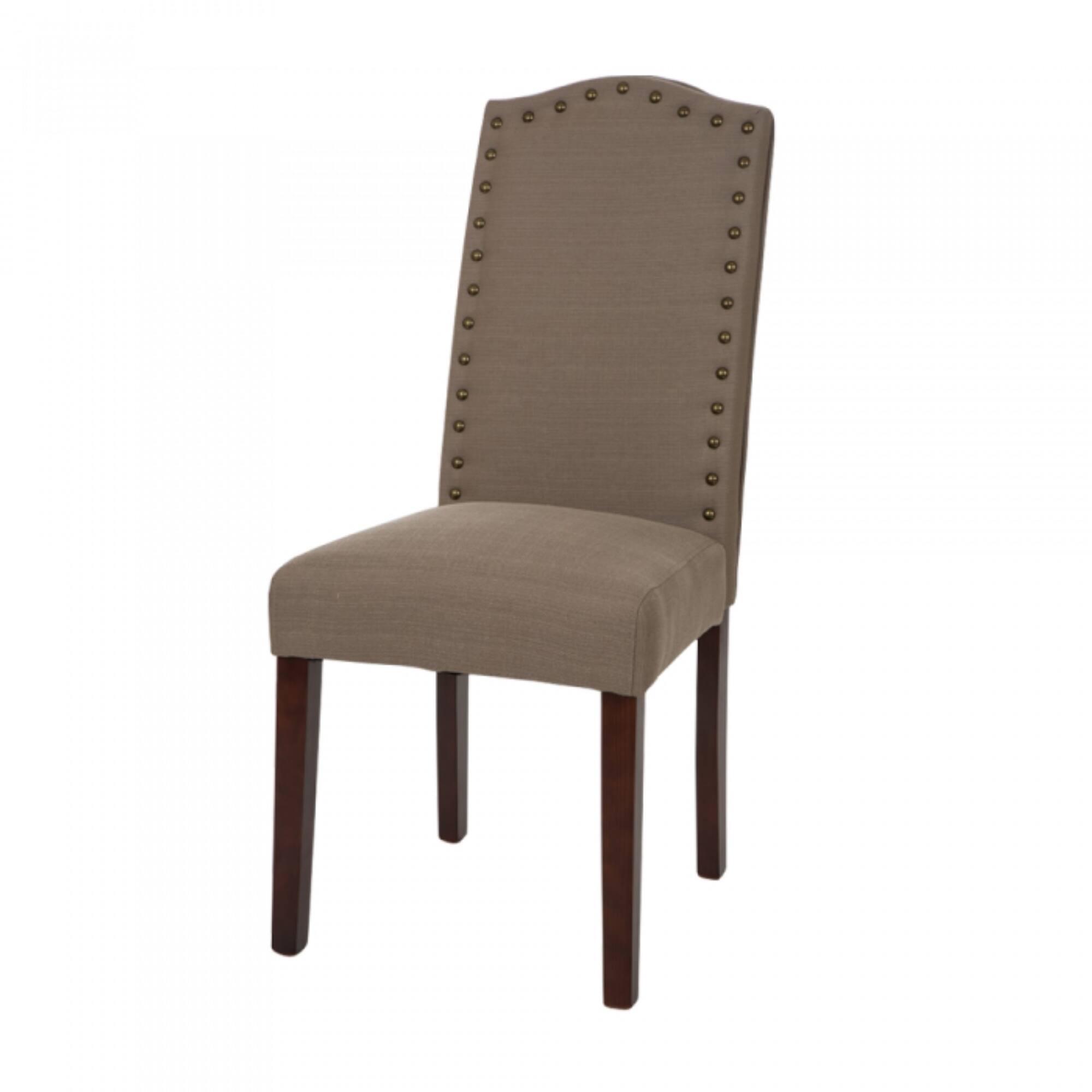 Glitzhome® Tan Upholstered Dining Chairs with Studded Decoration, Set of 2